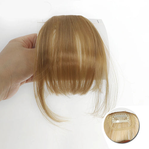 Synthetic Clip-In Air Bangs – Natural-Look Invisible Front Fringe Hairpiece for Women