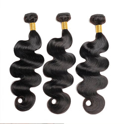 Body Wave Hair Bundles – Natural Black, Brazilian-Style Synthetic Extensions, 1/3/4 Pieces for Women
