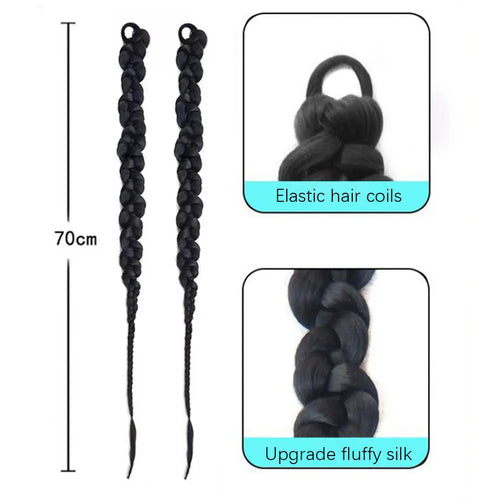 Twist Braided Ponytail Extension – Long Synthetic Hairpiece, 1–2 Piece Set
