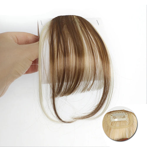 Synthetic Clip-In Air Bangs – Natural-Look Invisible Front Fringe Hairpiece for Women