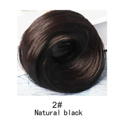 Synthetic Messy Bun Hair Piece – Straight Chignon Extension with Mini Rubber Band