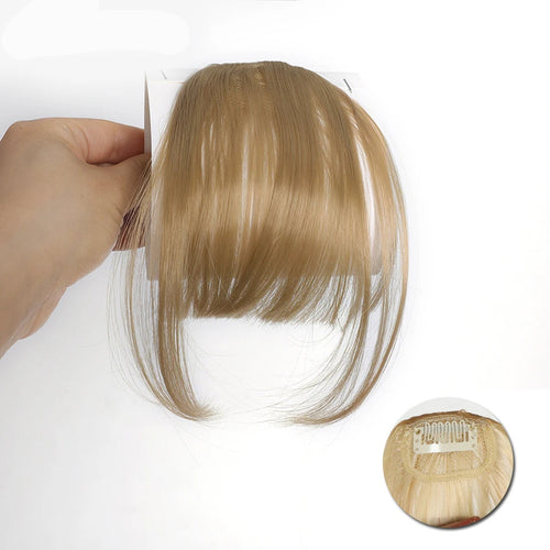 Synthetic Clip-In Air Bangs – Natural-Look Invisible Front Fringe Hairpiece for Women