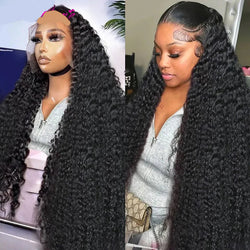 13x4 HD Lace Front Deep Wave Wig – Full Volume, 300% Density, Synthetic Hair for Women