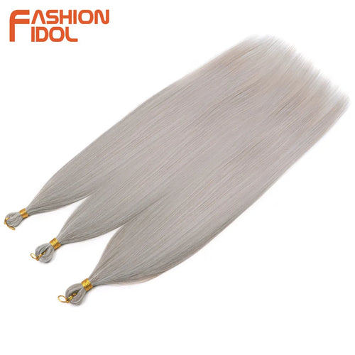 Extensions de cheveux lisses Yaki en queue de cheval, paquet de 28, brun ombré