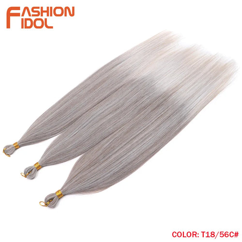 Extensions de cheveux lisses Yaki en queue de cheval, paquet de 28, brun ombré