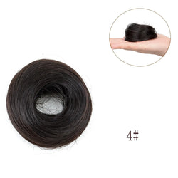 Synthetic Elastic Messy Bun Hairpieces Curly Scrunchie Black Blonde Brown Chignon Band Updo Donut for Women Fake Hair