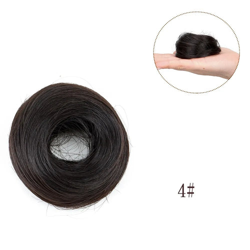 Synthetic Elastic Messy Bun Hairpieces Curly Scrunchie Black Blonde Brown Chignon Band Updo Donut for Women Fake Hair