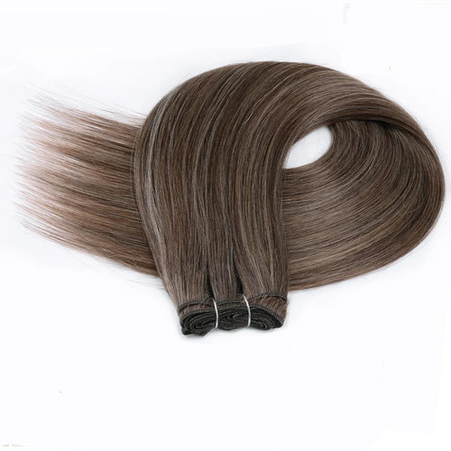 26-Inch Straight Synthetic Hair Bundles – 150g Ombre Brown, Full-Volume Extensions for Women