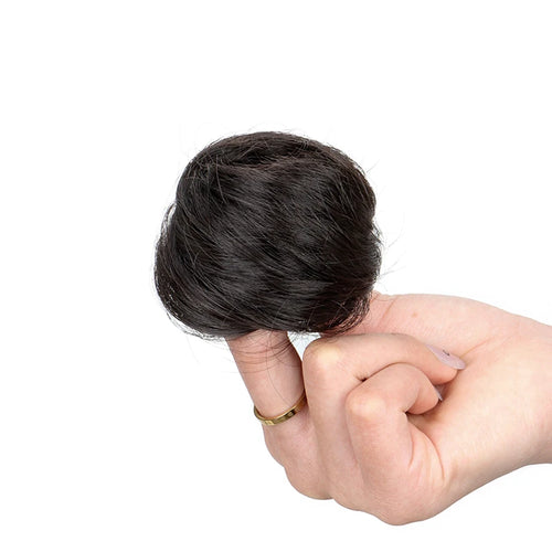 Synthetic Elastic Messy Bun Hairpieces Curly Scrunchie Black Blonde Brown Chignon Band Updo Donut for Women Fake Hair