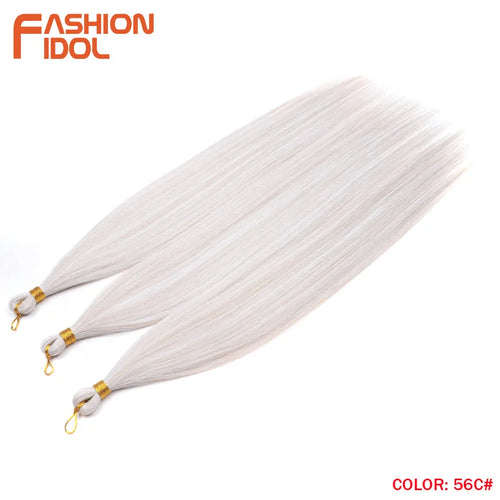 Extensions de cheveux lisses Yaki en queue de cheval, paquet de 28, brun ombré
