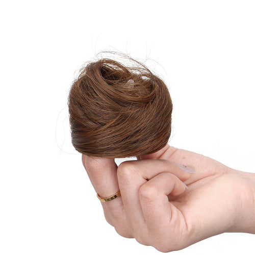 Synthetic Elastic Messy Bun Hairpieces Curly Scrunchie Black Blonde Brown Chignon Band Updo Donut for Women Fake Hair