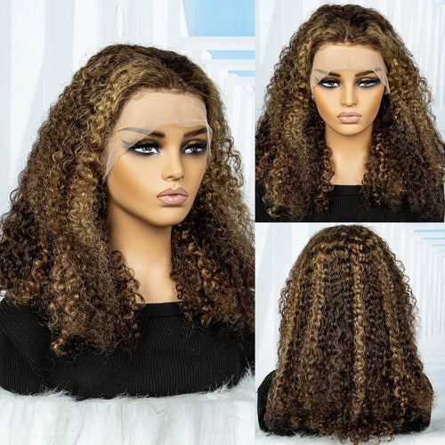 350% Density Red Water Wave Human Hair Wig – 13X4 Lace Frontal