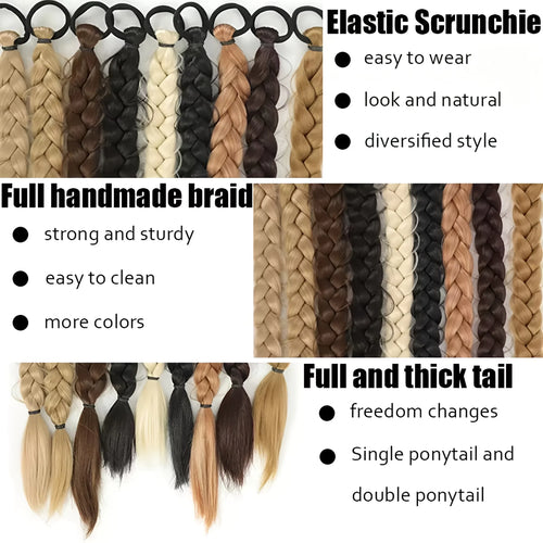 24-Inch Synthetic Long Braided Ponytail