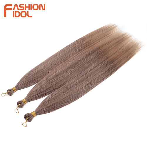 Extensions de cheveux lisses Yaki en queue de cheval, paquet de 28, brun ombré
