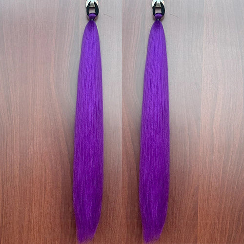 2PCS Straight Synthetic Ponytail Extensions – Colorful Braiding Hair with Elastic Bands for Women