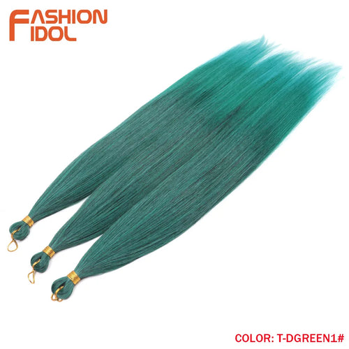 Extensions de cheveux lisses Yaki en queue de cheval, paquet de 28, brun ombré