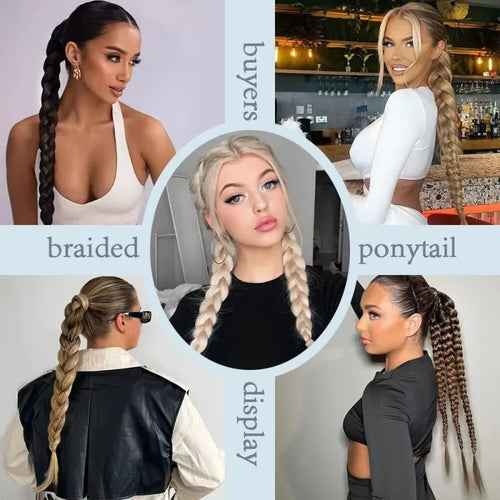 24-Inch Synthetic Long Braided Ponytail