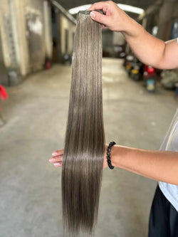 Straight Hair Bundles – Brown & Blonde Heat-Resistant Synthetic Extensions for Women