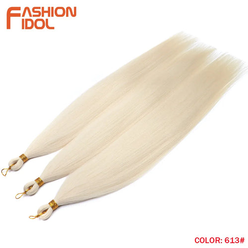 Extensions de cheveux lisses Yaki en queue de cheval, paquet de 28, brun ombré