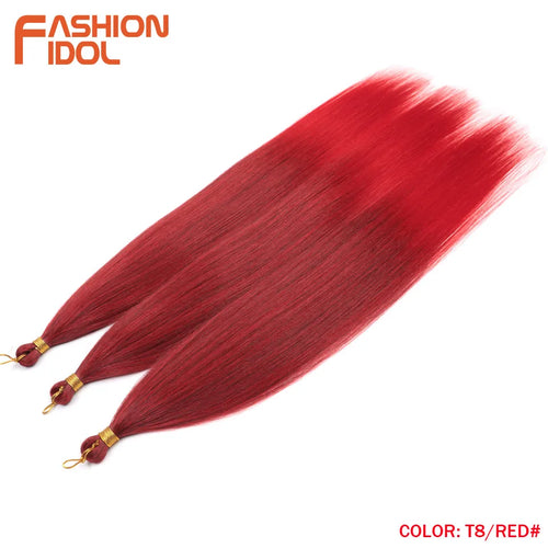 Extensions de cheveux lisses Yaki en queue de cheval, paquet de 28, brun ombré