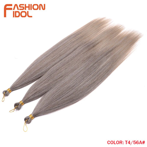 Extensions de cheveux lisses Yaki en queue de cheval, paquet de 28, brun ombré