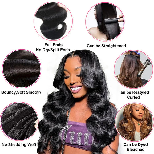 Body Wave Bundles Human Hair Natural Black Brazilian Hair Weave Bundles Human Hair Extensions 1 3 4 PCS Bundles