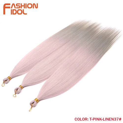 Extensions de cheveux lisses Yaki en queue de cheval, paquet de 28, brun ombré
