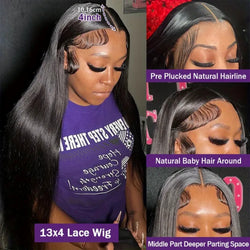 13x6 HD Lace Frontal Wig Human Hair 30 inch Lace Front Wig Straight Human Hair Wigs Brazilion Straight Lace Front Wig Human Hair