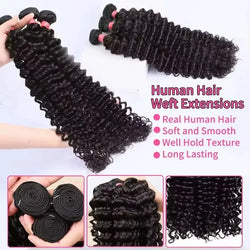 15A Burmese Curly Bundles Human Hair 26 28 30 Inch Deep Wave Raw 3 4 Bundle Deals 100% Unprocessed Double Weft Extensions Weave