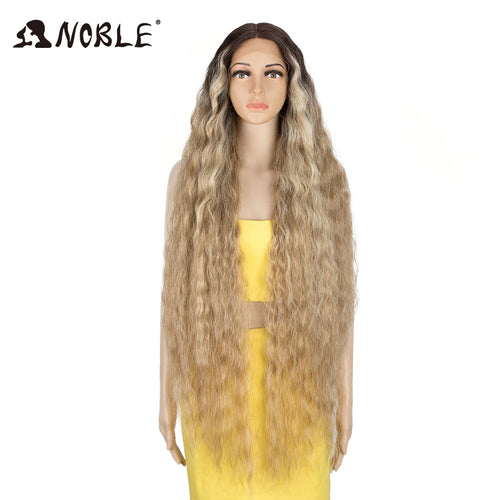 Noble Cosplay Synthetic Lace Wigs For Black Women Long Curly Hair 42 Inch Cosplay Blonde Ombre Lace Front Wig Synthetic Lace Wig