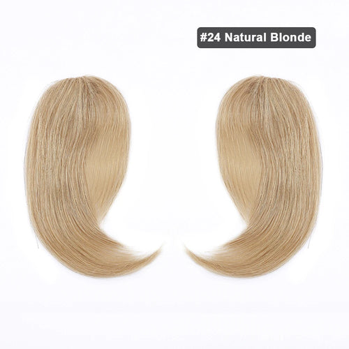 Sego 2PCS/set Human Hair Side Bangs Clip in Bangs Real Human Hair Bang Natural Clip on Side Bang Straight Fringe Hair Extension