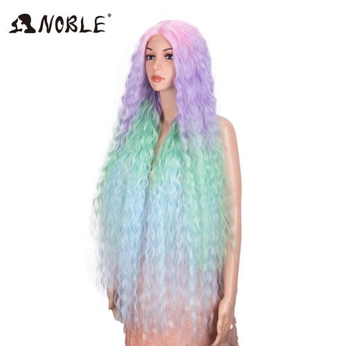 Noble Cosplay Synthetic Lace Wigs For Black Women Long Curly Hair 42 Inch Cosplay Blonde Ombre Lace Front Wig Synthetic Lace Wig