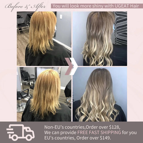 Ugeat Hair Topper For Women Natural Human Blonde Hair Extensions Mono Base 3x5inch Women Toupee Invisible Free Part Hair Toppers