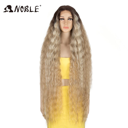 Noble Cosplay Synthetic Lace Wigs For Black Women Long Curly Hair 42 Inch Cosplay Blonde Ombre Lace Front Wig Synthetic Lace Wig