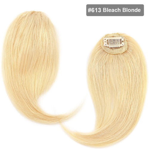 Sego 2PCS/set Human Hair Side Bangs Clip in Bangs Real Human Hair Bang Natural Clip on Side Bang Straight Fringe Hair Extension