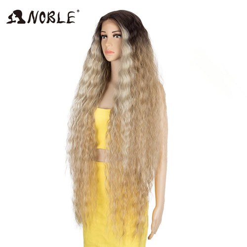 Noble Cosplay Synthetic Lace Wigs For Black Women Long Curly Hair 42 Inch Cosplay Blonde Ombre Lace Front Wig Synthetic Lace Wig
