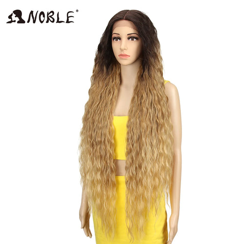 Noble Cosplay Synthetic Lace Wigs For Black Women Long Curly Hair 42 Inch Cosplay Blonde Ombre Lace Front Wig Synthetic Lace Wig
