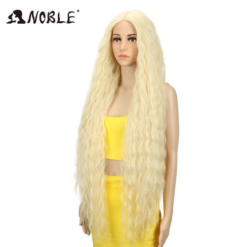 Noble Cosplay Synthetic Lace Wigs For Black Women Long Curly Hair 42 Inch Cosplay Blonde Ombre Lace Front Wig Synthetic Lace Wig