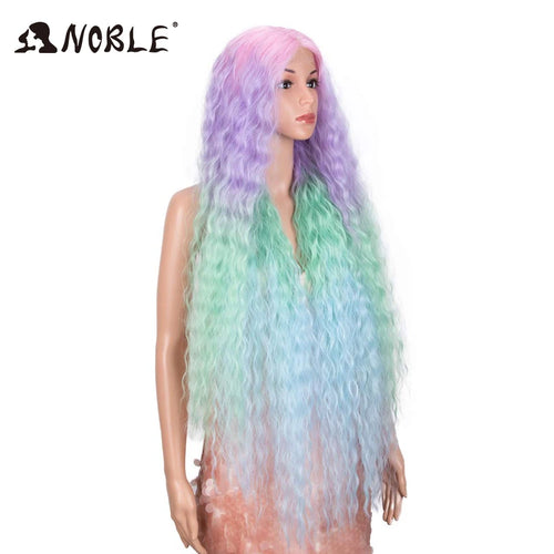 Noble Cosplay Synthetic Lace Wigs For Black Women Long Curly Hair 42 Inch Cosplay Blonde Ombre Lace Front Wig Synthetic Lace Wig