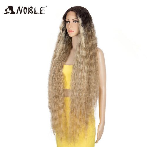 Noble Cosplay Synthetic Lace Wigs For Black Women Long Curly Hair 42 Inch Cosplay Blonde Ombre Lace Front Wig Synthetic Lace Wig