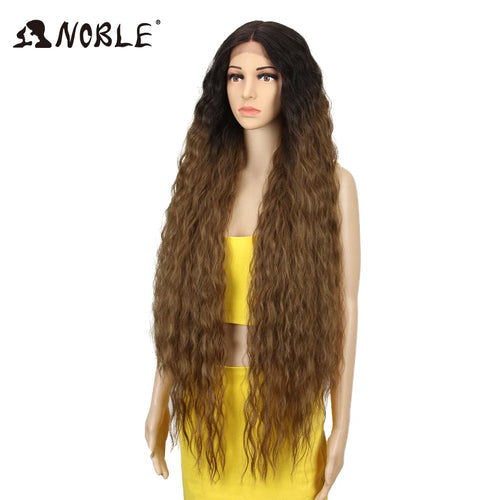 Noble Cosplay Synthetic Lace Wigs For Black Women Long Curly Hair 42 Inch Cosplay Blonde Ombre Lace Front Wig Synthetic Lace Wig