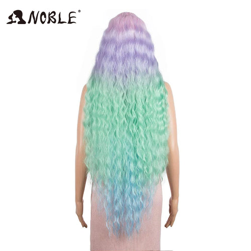 Noble Cosplay Synthetic Lace Wigs For Black Women Long Curly Hair 42 Inch Cosplay Blonde Ombre Lace Front Wig Synthetic Lace Wig