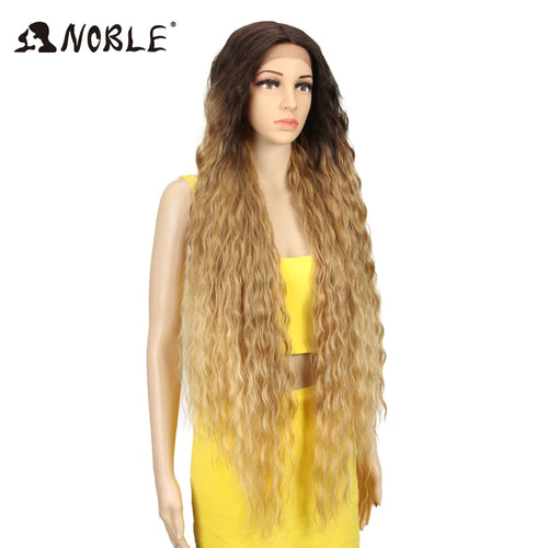Noble Cosplay Synthetic Lace Wigs For Black Women Long Curly Hair 42 Inch Cosplay Blonde Ombre Lace Front Wig Synthetic Lace Wig