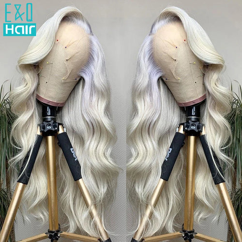 White Human Hair Wigs For Women Platinum Blonde Lace Front Wig Human Hair Straight Brazilian Remy Hair Transparent Lace Wigs