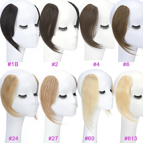 Sego 2PCS/set Human Hair Side Bangs Clip in Bangs Real Human Hair Bang Natural Clip on Side Bang Straight Fringe Hair Extension