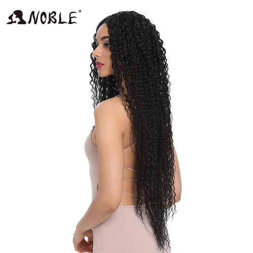 Noble Synthetic Lace Front Wig 38 Inch Long Curly Wig For Women Cosplay Feminino Lace Front Ombre Blonde Wig Heat Resistant Wigs