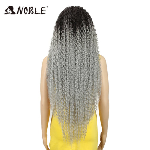 Noble Synthetic Lace Front Wig 38 Inch Long Curly Wig For Women Cosplay Feminino Lace Front Ombre Blonde Wig Heat Resistant Wigs
