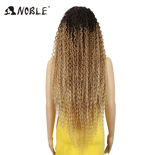 Noble Synthetic Lace Front Wig 38 Inch Long Curly Wig For Women Cosplay Feminino Lace Front Ombre Blonde Wig Heat Resistant Wigs