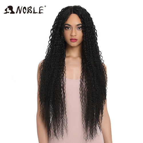 Noble Synthetic Lace Front Wig 38 Inch Long Curly Wig For Women Cosplay Feminino Lace Front Ombre Blonde Wig Heat Resistant Wigs