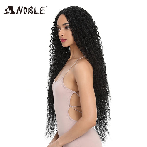 Noble Synthetic Lace Front Wig 38 Inch Long Curly Wig For Women Cosplay Feminino Lace Front Ombre Blonde Wig Heat Resistant Wigs